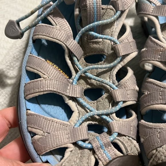 KEEN Blue Gray Closed Toe WaterProof Hiking Whisper Sandals Size 8 - Picture 4 of 5